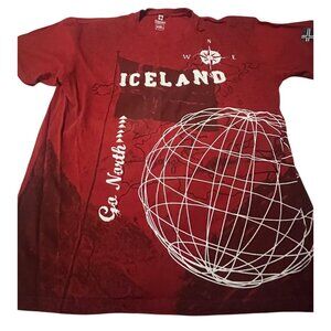 Icemart Icelandic Design Red Graphic T-Shirt XXL 100% Cotton